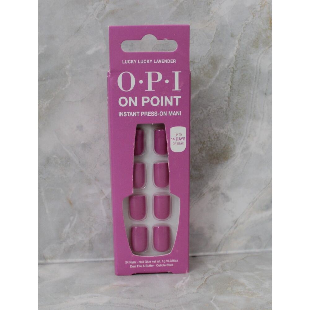 OPI On Point Instant Press On Nails Lucky Lucky Lavender False Nails NWB
